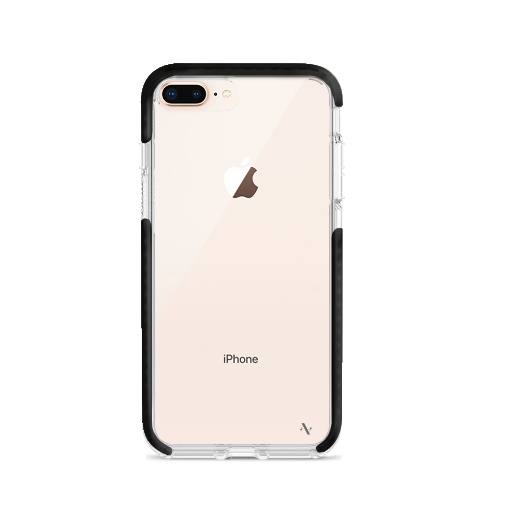 GOLF le MAAD Bump clear case for iPhone 7/8 Plus, showcasing its slim design and customizable features.